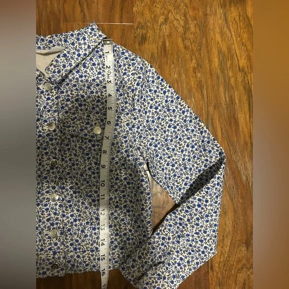 Zara Kid’s Denim Jacket Flowers Floral Print Size 8 - Picture 7 of 9
